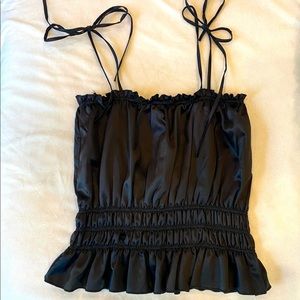 Satin tie strap tube top